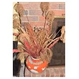 PROCELAIN VASE 13" H ENAMELED DECORATION