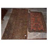 TWO HAND DONE RUGS SOME TEARS