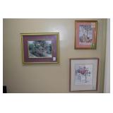 PRINTS THREE TO GO CASTLE IN THE GARDEN 21" H X