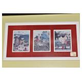 THREE SECTION FARM SCENE 17" H X 32" W