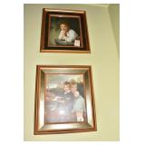 TWO CHILDREN PRINTS GOLD FRAME 16" X 14"