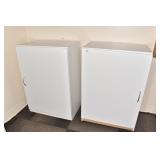 WHITE PRESSED WOOD SINGLE SHELF CABINETS 24" W X