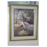 PRINT GIRL W/ PUPPY - 24" W X 30" H