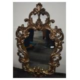 MIRROR DARK GOLD FINISH WOOD - 19" X 36"
