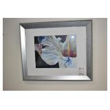 FLORAL W/ SILVER FRAME 23 1/2" X 19.5" H