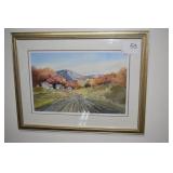 PARLOR SCENE PRINT DAMAGE ON FRAME 27" X 23" &