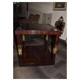 BAKER SIDE TABLE HIGH GLOSS FINISH BRASS DETAIL