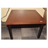 WOOD SIDE TABLE METAL BASE 24" X 24" X 16.5" H