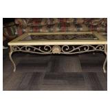 IRON BASE W/ SHELL DESIGN - COMPOSITION TOP 50" W