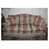 KEY CITY STRIPPED SOFA W/ BULLION FRINGE 89" W X