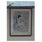 ORIENTAL T C CHIU - GIRL W/ URN 16" W X 20" H