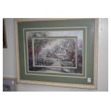ELABORATE FRAME W/ MAT CARRIAGE SCENE 43.5 X 35.5