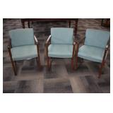 ARMCHAIR WOOD ARMS TEIL FABRIC 21" W X 23" D X