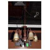 5 ARM CHANDELIER 22" D X 15" H + CHAIN DROP