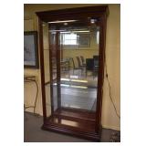 CURIO CABINET SLIDING GLASS FRONT W/ 2 LIGHTS & 3
