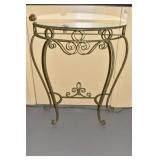 IRON HALF WALL CONSOLE TABLE METAL AND GLASS