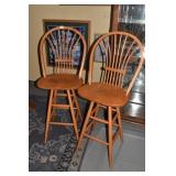 LIGHT OAK SWIVEL BAR STOOLS SEAT H 30" - OVERALL