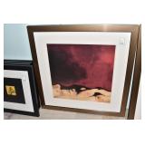 CONTEMPORARY GRAPHIC, METALLIC FINISH FRAME 35.5"