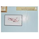 WELCOME SIGN, LARGE FLORAL & AIRPLANE