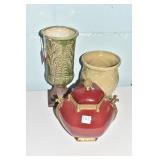 URN ACORN TOP, VASE W/ LEAVES 14", GRAPE VASE