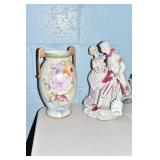 COVERED BOXES AND 14" H FIGURINE