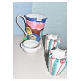 POTTERY PITCHER, ITALY VASES