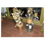 GREEN GLASS JUG WRAPPED COLLAR, AND GOLD