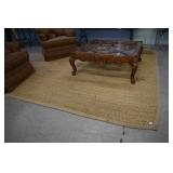 RUG 121" X 109" JUTE RUG BOUND - SEE CORNER STAIN