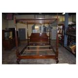 QUEEN 4 POSTER BED - CARVED COLUMNS -67" W X 88"