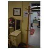 WOOD COAT RACK 74" H
