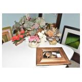 GOLD TONE MIRROR, FRANKLIN MINT PORCELAIN