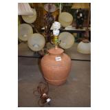 TERRA COTA URN LAMP 15" H