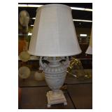 CERAMIC URN LAMP 34" H W/ SHADE