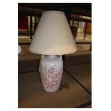 STENCILED LAMP W/ SHADE 27" H