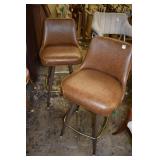 SWIVEL RETRO BROWN VINYL SEAT HEIGHT 31" H