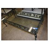 IRON BASE GRAPE DESIGN COFFEE TABLE ROUNDED EDGE