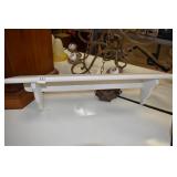 WHITE WOOD SHELF 30" W X 7" D