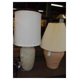 POTTERY STYLE 33" H LAMP & CERAMIC LAMP W/