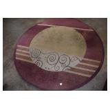 BRICK/CREAM 69" ROUND RUG