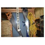 TWO FOOT LEVEL, EXTENSION CORD, CAULK GUN