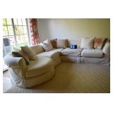SECTIONAL SOFA W/ ZIP OFF CUSHION COVERS AND SLIP
