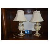 LAMPS 36" H PAIR OF LAMPS COMPOSITION W/ SHADES