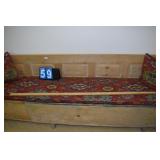 PRIMATIVE BENCH W/ CUSTOM CUSHION & PILLOWS -
