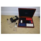 POKER CHIPS, CARD SHUFFLER