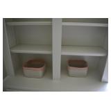 PINK & WHITE WOVEN BASKETS 11" X 10" X 5"