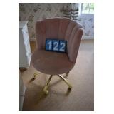 SWIVEL VELVET DRESSING CHAIR 19" H SEAT OVERALL