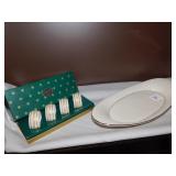 LENOX NAPKIN RING SET IN OB AND BASKET WEAVE