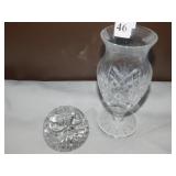 7" H WATERFORD VASE & PAPER WEIGHT