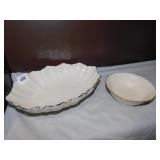 LENOX SILVER RIM BOWL AND SALAD BOWL