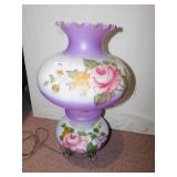 HAND PAINTED HURRICANE LAMPS - LAVENDER W/